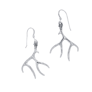 MuleDeer Antler Earring Sterling Silver